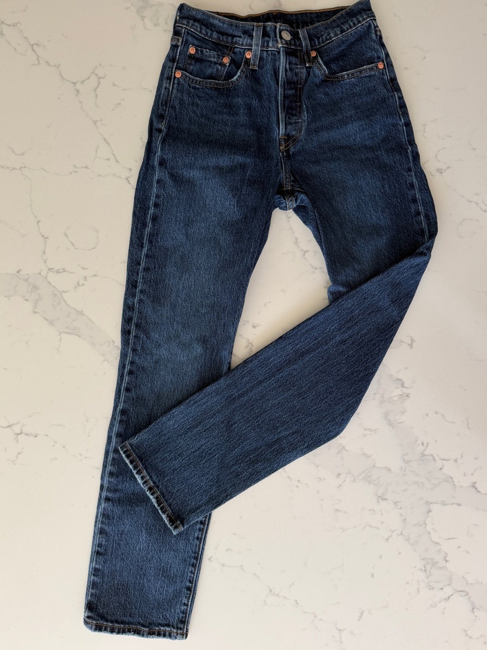 Levi's Straight Leg Jeans in Dark Blue Wash